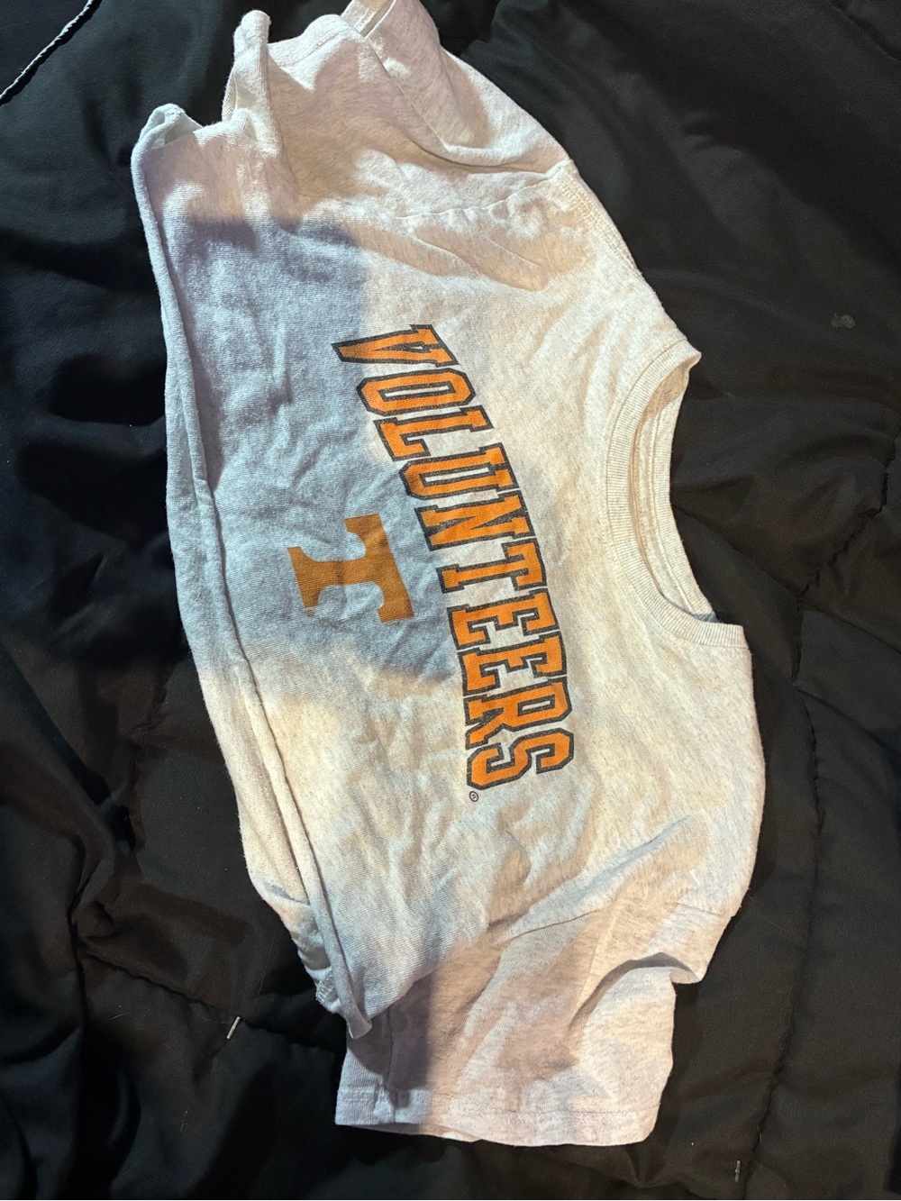 Kids Grey 'Volunteers' Graphic Tank Top - Orange Logo
